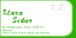 klara sikur business card